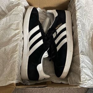 adidas Gazelle Men’s Black & White Suede Sneakers